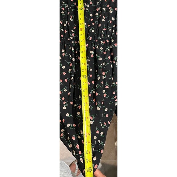 Lucky Brand Black Floral Print Ruffled Sleeveless Dress XL - Picture 11 of 12